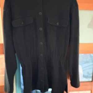 Vintage late 1980’s Liz Claiborne Deep Green Late 1980’s Button-Up Tunic